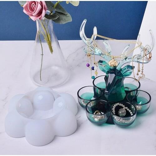 Epoxy Resin Silicone Mold DIY Crystal Epoxy Deer Egg Jewelry Earrings Jewelry Set Storage Box