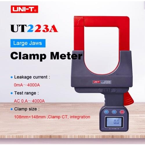 UT223A Large Jaws digital clamp meter;testing AC current up to 4000A;LCD Backlight/Date Hold /Data storage/RS232 Interface Cable