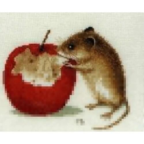 Manufacturer Embroidery Little Mouse Cross Stitch Keyring Kit with 100% Cotton Flosses & Free Shipping for Wall Decor & Gifts