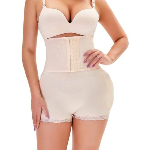 Explosion-style Breasted Sponge Pad Body Shape Abundance Cross Hips Wave Flower Hips Boxer Briefs Waist Trainer