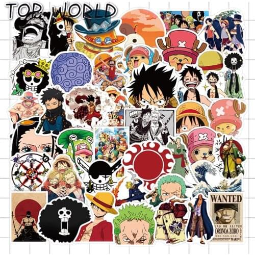 10/50Pcs/set Funny ONE PIECE Luffy Stickers Graffiti Stickers For Laptop Luggage Fridge Phone Car DIY Decal Suitcase Skateboard