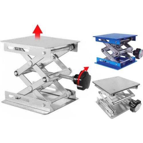 100x100mm Aluminum Router Lift Table Woodworking Engraving Lab Lifting Stand Rack Lift Platform Woodworking Benches