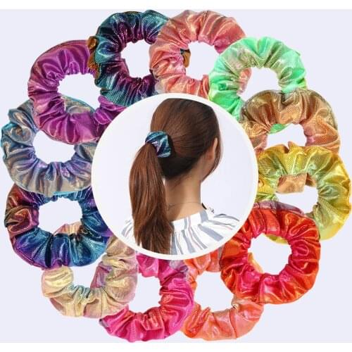 12pc Hair Band Glitter Colorful Rope Scrunchie Ponytail Holder Hair Accessories for Girls and Women Hair Accessories Gift