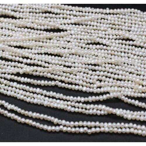 2-3mm Natural Freshwater Pearl Beads Fashion Potato Shape Small Loose Bead for Jewelry Making Bracelet Necklace Earrings Strand
