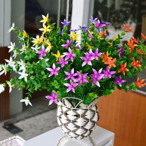 32cm Orchid Artificial Flowers 7 Forks Fake Bouquet Home Decor Plastic Flower For Garden Desk Living Room Wedding Decoration