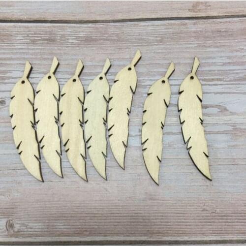 50 laser cut wooden feather cut out wooden decoration for home
