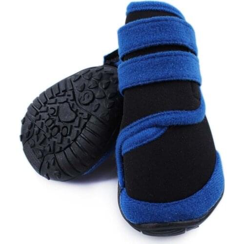 4pcs/set Dog Boots Waterproof Shoes for Dogs with Rugged Anti-Slip Sole for Small Medium Large Dog Outdoor Pet Supplies Blue Red
