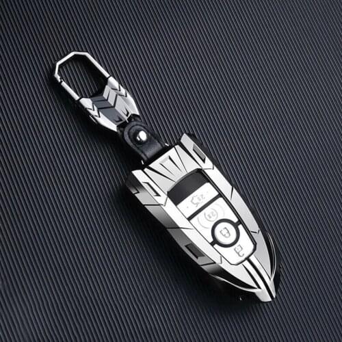 Armor Style Metal Smart Car Key Case Cover Holder Shell Keychain Accessories For Ford F-150 Fusion Explorer Mustang Edge