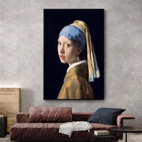 The Girl With A Pearl Earring Canvas Paintings Reproductions Famous Artwork By Jon Pop Art Prints Wall Pictures For room Decor