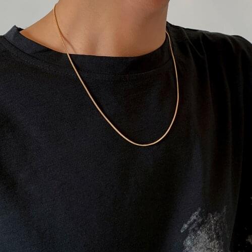 SHIXIN New Snake Chain Long Necklaces for Men/Women Trendy Simple Thin Chains Choker Collar Necklaces 2021 Fashion Jewelry Gifts
