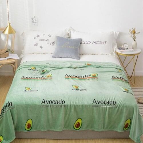 10 Avocado Fruit Flannel Plaid Blanket Winter Coral Cover Hot Home Textile Super Warm Soft Blankets Throw on Sofa