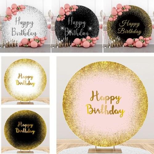 DAWNKNOW Round Circle Cover Photography Background Backdrop Shimmer Glitter Baby Adult Birthday Party Decoration Photo Studio