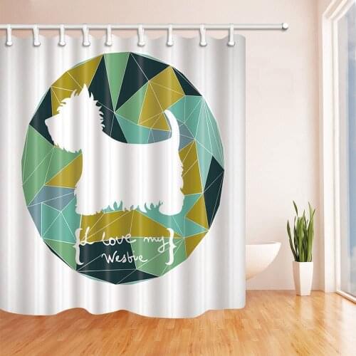 I Love my Westie - Cortina de Ducha Impermeable con 12 Ganchos