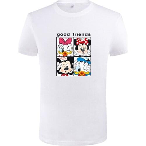 Disney 2021 Summer Men T-shirts Mickey Mouse Print Casual T Shirts Tops Short Sleeve Loose Cotton Tee Camisetas