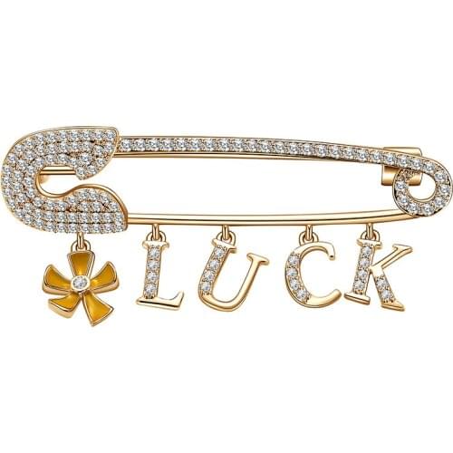 Neatie kiddie Letter Luck Fashion Jewelry Women Brooch Accessories