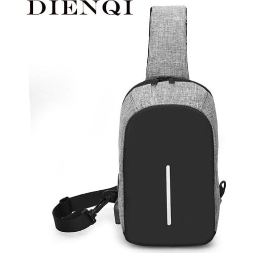 Men Waterproof Phone Chest Bag USB Small Crossbody Sling Bag Backpack One Shoulder Cross Body Bag Chest Pack Pouch Side For Man