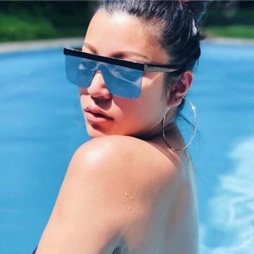 MARC new color sunglasses women men UV400 Rimless vintage shield frames large size single lenses sunglasses Mirror