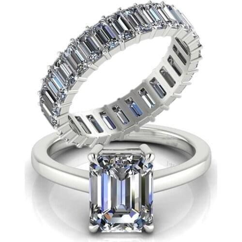 Carofeez Fashion White AAA Zircon Rings Set For Women Accessories Anniversary Jewelry Party Girl Gift