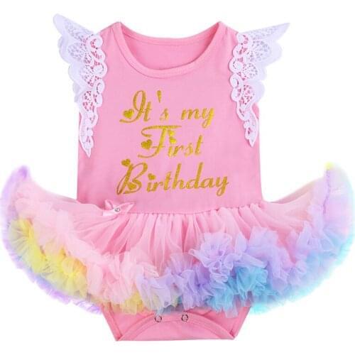 Girls Birthday Clothes Cute Newborn Baby Romper Dress 1st Birthday Cake Smash Outfit Photography Props Ruffles Baby Romper Dress