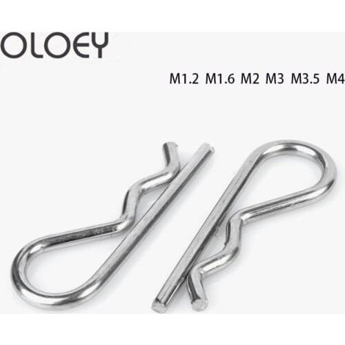 Good M1.0 M1.2 M1.6 M1.8 M2 M2.5 M3 M3.5 M4 Steel R Type Spring Cotter Pin Wave Shape Split Clip Clamp Hair Tractor Pin for Car