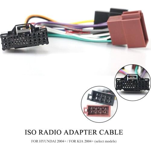 12-114 ISO Radio Adapter forHYUNDAI 2004+ foe KIA 2004+ (select models) Wiring Harness Connector Lead Loom Cable Plug