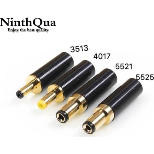 1PCS Copper Plated Gold 5.5*2.5mm 5.5*2.1mm 4.0*1.7mm 3.5*1.3mm DC Power Plug Jack for Linear Power Output Line DIY