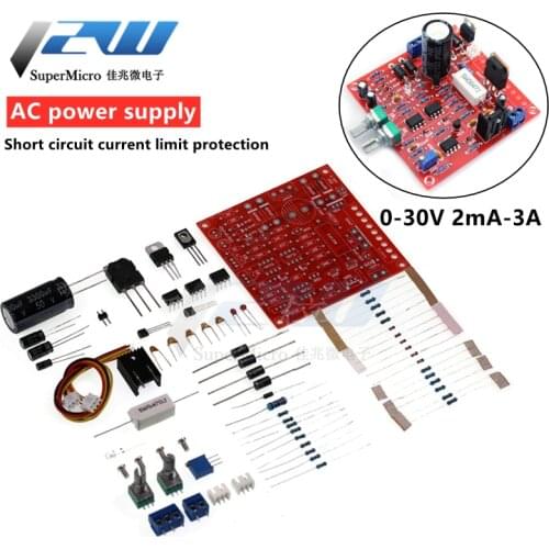Adjustable DC power supply, 0-30V, 2MA-3A, short circuit current limit protection, DIY kit