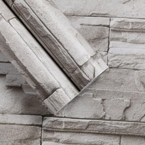 Brownish yellow Brick 3D Wallpapers Sticker Pvc Self Adhesive Vinyl Rock Stone Wall Sticker For Living Room Bedroom Walls Decor