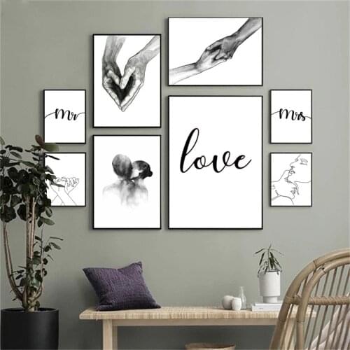 Nordic Love Poster and Prints Picture Wall Art for Bedroom Couple Gift Pictures for Living Room Home Decorative Canvas Painting