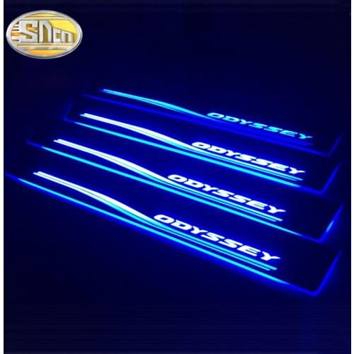 SNCN 4PCS Car LED Door Sill For Honda Odyssey 2006 - 2010 2011 Ultra-thin Acrylic Dynamic LED Welcome Light Scuff Plate Pedal