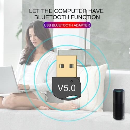 VAORLO USB Bluetooth Adapter Stereo Mini 5.0 Transmitter For PC Computer Laptop File Audio Photo Receiver Mini Bluetooth Dongle