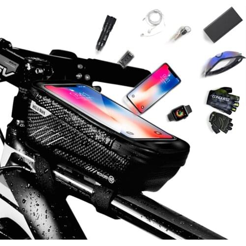 Bicycle Phone Bag Head Tube Large Capacity Cycling Rainproof Pressure Proof Phone Protective Case MTB Pack Bike Accessories