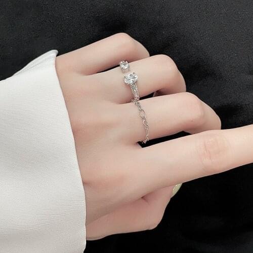 Vintage Double Round Finger Jewelry Classic Ring For Women Girls Thumb Band Charm Crystals Beads Wedding Party Jewelry Gifts