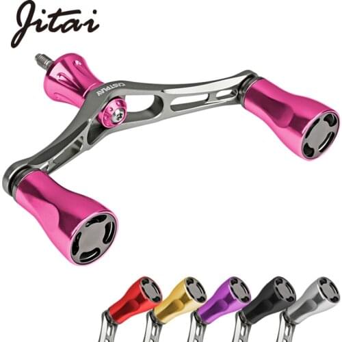 Jitai Spinning Double Reel Handle For Shimano Daiwa 80/95mm 4BBs CNC Knobs High Precision Machining Power Handle