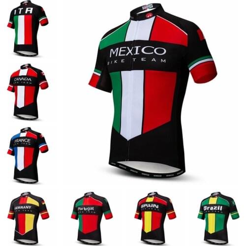 Weimostar 2021 Pro Team Cycling Jersey Men Racing Sport MTB Bike Jersey Short Sleeve Bicycle Shirt Country Spain Brazil Mexico