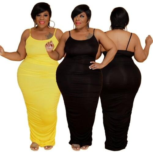 XL-5XL Plus Size women clothing summer dress 2021 fashion sexy solid halter folids casual dresses Wholesale Dropshipping