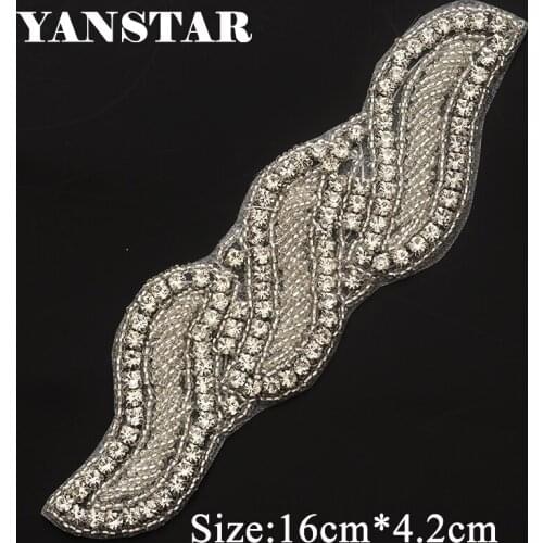 YANSTAR 50PCS Wholesale Wedding Dress Belt Rhinestone Applique Accessory Hand Sewing On For Bridal Gown Sash YS917