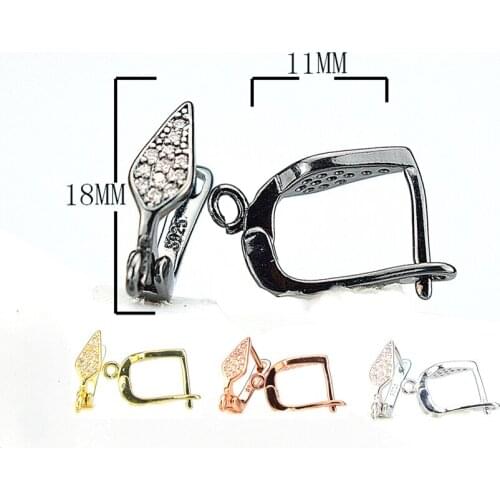 Womens square earrings, exaggerated hoop earrings, micro-inlaid zircon earrings, precious copper jewelry wholesale