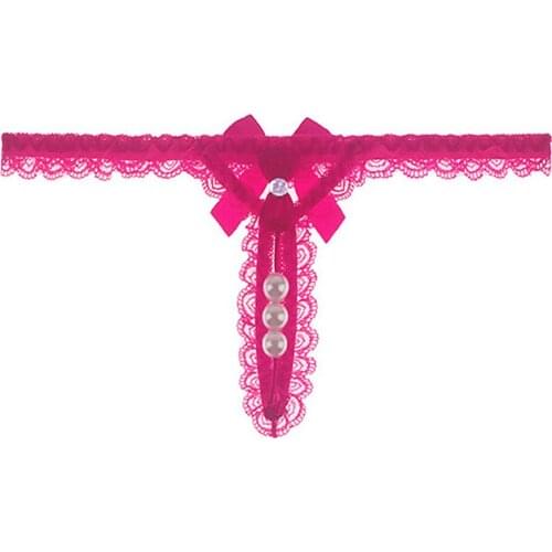 Female Sexy Lace Lingerie Briefs Porno Pearl Temptation Underwear Thongs Erotic Langerie G-String Panties Butterfly Sex Intimate