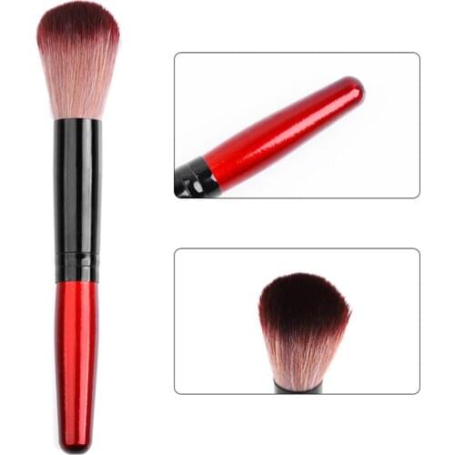 1 Piece Wood Handle Nail Soft Dust Cleaner Red Color Cleaning Brush Acrylic UV Gel Powder Removal Manicure Tools For Nails Art