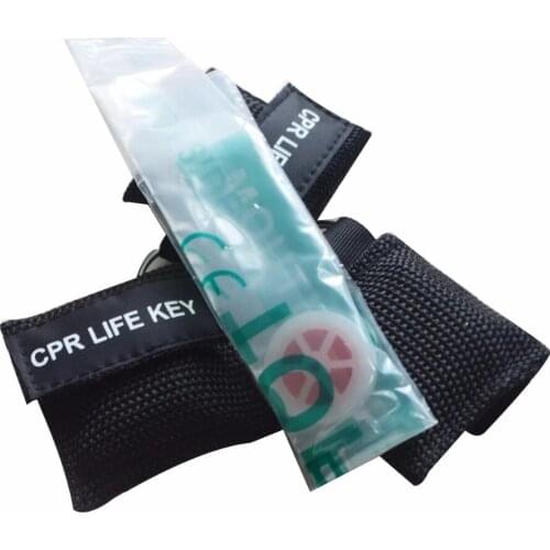 10Pcs/Lot CPR Manual Resuscitator CPR Protection Life Key With Keychain Ring For First Aid Emergency Rescue Kit Color Black
