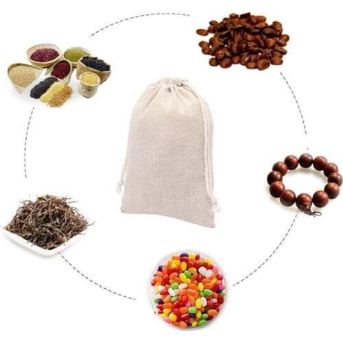 10* Storage Bag 20x25cm Linen Bags Calico Drawstring Bags Storage Drawstring Calico Bag *100% Brand New And High Quality