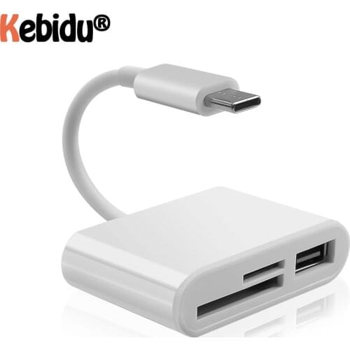New 3 In 1 USB Type C Adapter Card Reader Cable SD& Micro SD TF Connection Smart Memory Card Reader For Macbook Pro Type-C Port