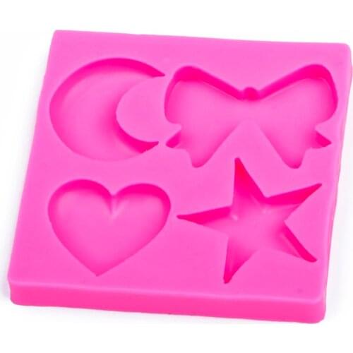 Moon bow heart shaped 3D Reverse sugar molding fondant cake silicone mold chocolate pastry candy making decoration tools F1125