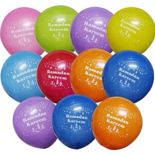 50 Pieces 10 Inch Colorful Ramadan Kareem Latex Balloons For Eid al-Fitr Party Decoration EID Mubarak Ramadan Mubarak Balloons