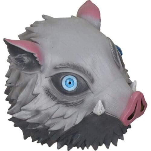 Anime Demon Slayer Hashibira Inosuke Pig Head Mask Cosplay Props Halloween Christmas Gift Fancy Stage Performance