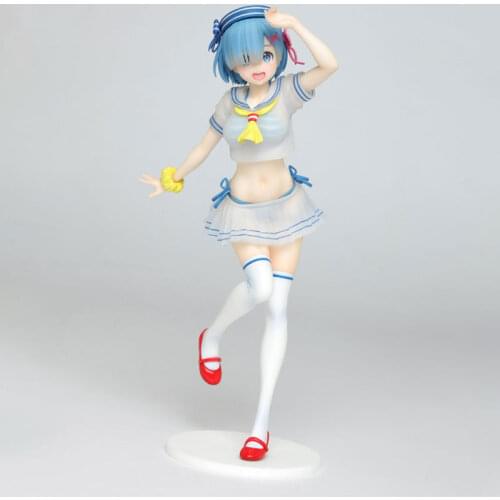Anime Re: Life in a Different World from Zero Rem Sailor suit swimsuit PVC Action Figure Sailor Suit Model Toys Doll Gift
