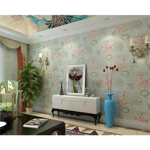 Beibehang Classic fashion American non-woven wall paper 3D rural bedroom retro TV background wall papel de parede 3d wallpaper