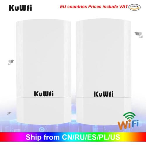 KuWFi Wireless Bridge CPE Router 5.8G 900M 1KM Wireless Repeater&Bridge Indoor&Outdoor Point to Point 1KM 24V POE