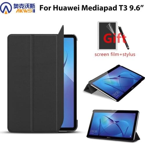 Case For Huawei MediaPad T3 10, AGS-L09 AGS-L03, Funda Tablet for Honor Play Pad 2 9.6, Slim Flip PU Case for T3 9.6 Huawei